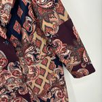 Chico's Patch Print Coat Size 3 Petite Paisley Fall Jacket Photo 6