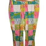 Lilly Pulitzer Vintage Cropped Patchwork Pant Pink Green Nautical 8 Photo 0