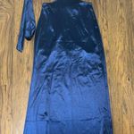hey shelly navy blue satin cut out maxi dress Photo 0