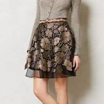 Anthropologie EVA FRANCO x Golden Black Lace A line Mini Skirt | 12 Photo 8