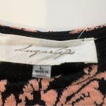 Sugar Lips Tank Top Large Black Pink Floral Peplum Sleeveless Casual Blouse Photo 2