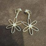 Daisy VINTAGE ESTATE HIGH END RHINESTONE ENAMELED 3” CLIP EARRINGS Photo 0