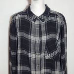 Matilda Jane Good Hart Black and White Plaid Button Down Tunic Shirt Size Small Photo 3