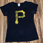 MLB Pittsburgh Pirates Graphic Tee Logo‎ Shirt Women's Sz XL Black Photo 0