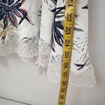 Free People  Top Bell Flower Double V Lace Tunic Tank Ivory Floral Small Romance Photo 9