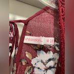 Xhilaration Burgundy Dark Red Purple Floral Short-Sleeve Romper - XS Photo 2