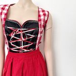 [Vintage] Red Gingham Dirndl Bavarian German Beer Girl Costume Dress Sz XL EU 46 Photo 4