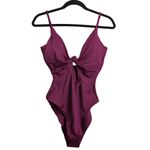 ANDIE The Santorini Plum One Piece Keyhole Cutout Adjustable New L Photo 1