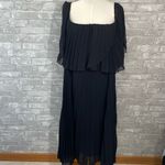 ASOS Curve pleated bandeau midi dress with double layer Black Size 18 Photo 1