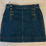 Loft  Blue Sailor Button Midi Denim Skirt Size 8 Photo 0