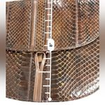 Vintage 70s La Belle snakeskin brown flap closure with split leather strap Photo 12