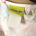 Scooby Doo Floral Love Peace Ruffle Lettuce Edge Scrub Top White Pink XS Photo 3