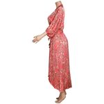 Poupette St. Barth Celie Long Dress, Pink Oriental Foulard, Small Photo 6