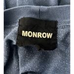 Monrow Shirt Womens Small Blue Star Print Cuffs Sweatshirt Basic Lounge Casual Photo 4