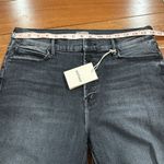 NWT MOTHER Women's Pixie Mid Rise Dazzler Ankle Up in Smoke Jeans size 33 Black Photo 10