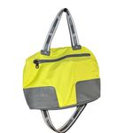 Bzees Neon Yellow Gray Duffel Tote Bag Travel Gym Shoulder Bag with Strap Photo 4