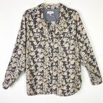 Dress Barn Yellow & Black Floral Woven Stripe Long Sleeve Button Up Shirt Size 2X Photo 0