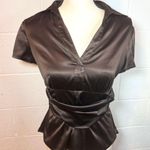 Ann Taylor  Women's Chocolate Brown Side Zip Blouse Photo 0