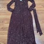 Cara Cara Margaret long sleeve sequin shirtDress in Rum Raisin Sequin size XS Photo 8
