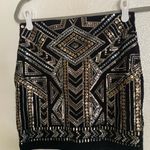 EXPRESS Black and Silver Geometric Pencil Skirt Photo 2