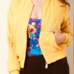 Outer Edge  Mudd Yellow Bomber Jacket size medium women Photo 0