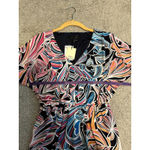 Trina Turk Bias Short Sleeve Mini V-Neck Dolman Dress Womens Multi Small NWT Photo 4