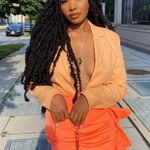 L'Academie  Geovana Linen Crop Blazer Orange Small Photo 4