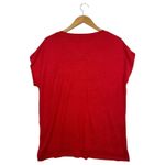 Orvis Knit Top Womens Medium Red V Neck Relaxed Fit Short Sleeve Classic Casual Photo 1