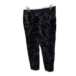Liz Claiborne  Career Black Velvet Floral Pants‎ Women’s Size Large Photo 2
