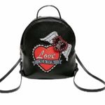 Betsey Johnson  Love Forever Mini Backpack, Black, Red Photo 5