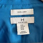 H by Halston H HALSTON 100% LINEN One Button Blue Blazer Jacket Sz M Photo 4