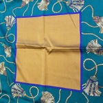 Vintage Emeraude Large Tassel Green Gold Purple Scarf Shawl Photo 0