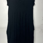 Gap Women’s Dress Large Black Short Sleeve Pleated Midi Dress with Pockets Photo 0