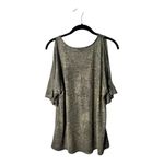 Next Level Apparel Lily White Gold Shimmer Cold Shoulder Top – Size XS – Metallic Loose Fit Photo 2