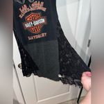 Harley Davidson Handmade Mixed Media Cotton/Lace Mix Tunic Top Size Large Photo 2