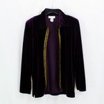 RICCI Purple Vintage 90s Velvet Sweater 3 Piece Skirt Suit Set Size M Photo 1