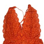 FREE PEOPLE X HAH Lace Bodysuit Sz S Burn Orange Feminine Party Resort Boho NWT Photo 4