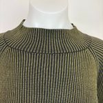 Bar III Womens Gold Metallic Ribbed Knit Mock Neck Long Sleeve Sweater Top Sz M Photo 4