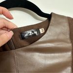 Women’s Brown mix suede and faux leather mini dress in size small Photo 7