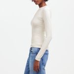 Madewell NWT  drapey rib long sleeve tee cream color Sz S soft Photo 1