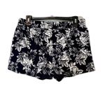 J.Crew Women's Sz 8 Black/White Floral Short Boardwalk Linen Cotton Photo 1