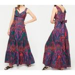 J.Crew  Tiered Sleeveless Maxi Dress in Green Multi Ratti Scarf Paisley Size 10 Photo 1