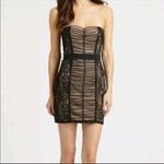 BCBGMAXAZRIA Strapless Bodycon Cocktail Dress Mini Corset Striped Black Size 6 Photo 8
