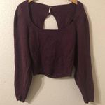 Free People Saffron Open Back Puff Sleeved Sweater in Purple - Size Small Photo 0