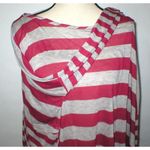 Romeo + Juliet Couture Womens USA NWT New Romeo Juliet Couture Top Medium Stripes Dark Red Gray M Rayon Photo 3