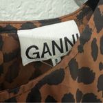 Ganni  Womens Leopard Cotton Blouse Size 38 / US Medium Photo 4