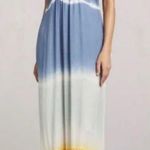 Faherty  Sapphira Colorblock Tie Dye Maxi Dress - Blue Photo 0