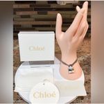 Chloé Mother-of-Pearl & Sterling Silver Padlock Logo Bracelet Photo 7