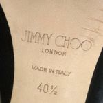 Jimmy Choo Love 100 Velvet Asymmetrical Glitter Toe Pumps Black Size US 10 Photo 6