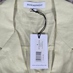 We Wore What  Camp‎ Collar Linen Shirt Dress Garden Glade Yellow S NWT Photo 2